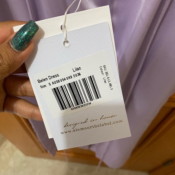 Lilac Satin Dress - Picture 3 of 7